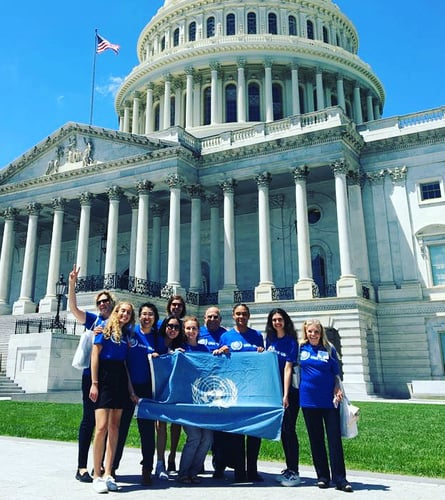 United Nations Association San Diego Chapter stands in front of the United States Capitol Building