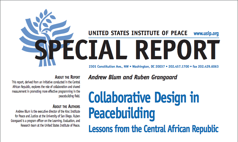 Collaborative Design in Peacebuilding: Lessons from the Central African Republic
